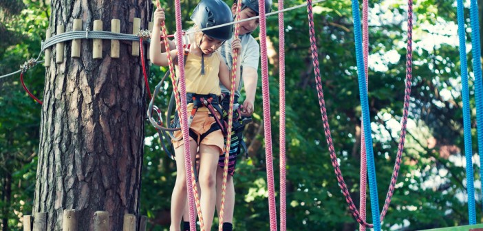 Kids in adventure park