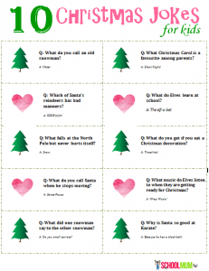 10 Christmas Jokes For Kids (with printable)  School Mum